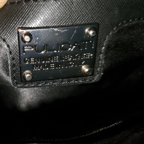 Pulicati Italy Black Leather Saffiano Dome Satchel bag - Picture 10 of 14